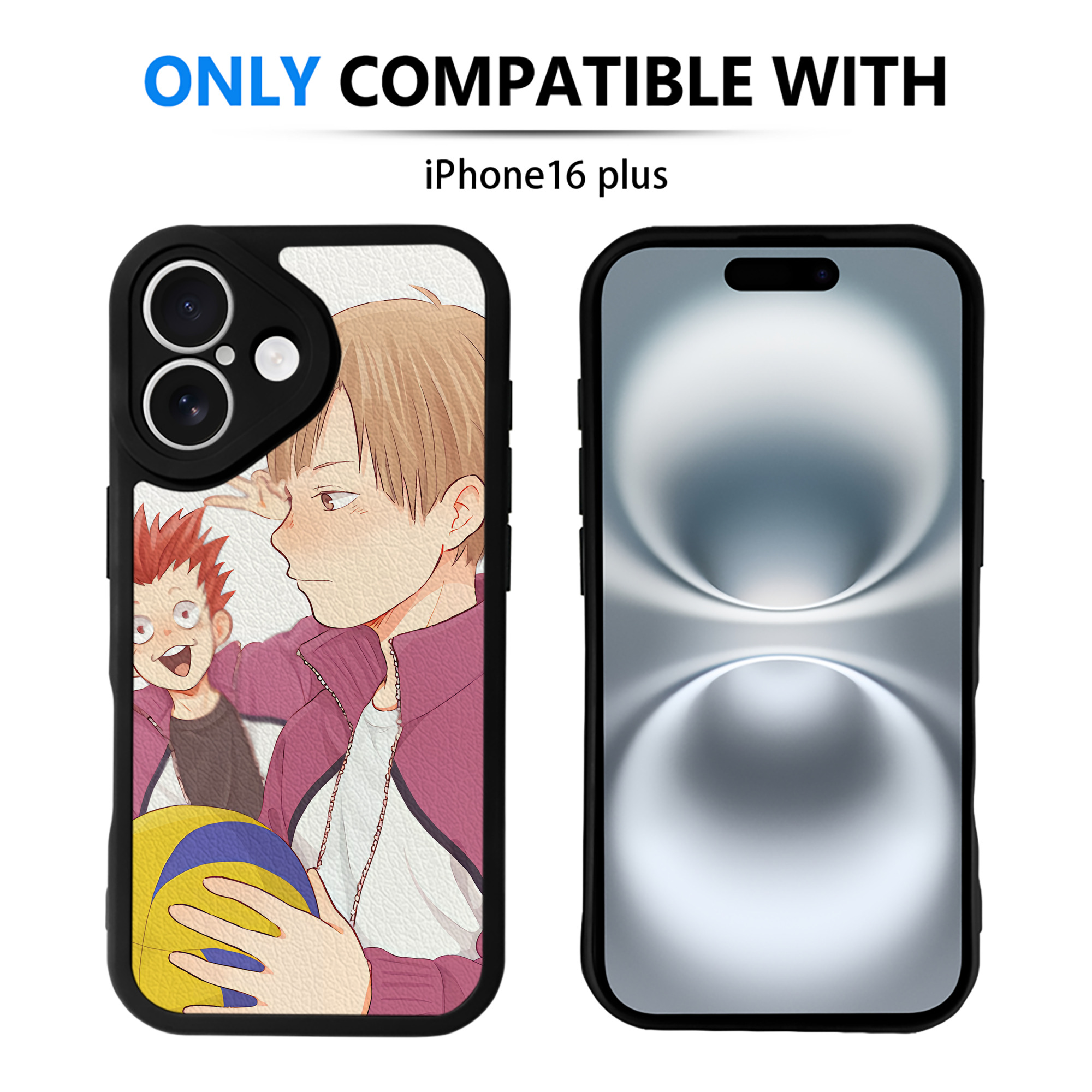 （画像用） ハイキュー!! Haikyu!! 【iPhone 16シリーズ対応】シリコンスマホケース（レザー調） 材質：シリコン